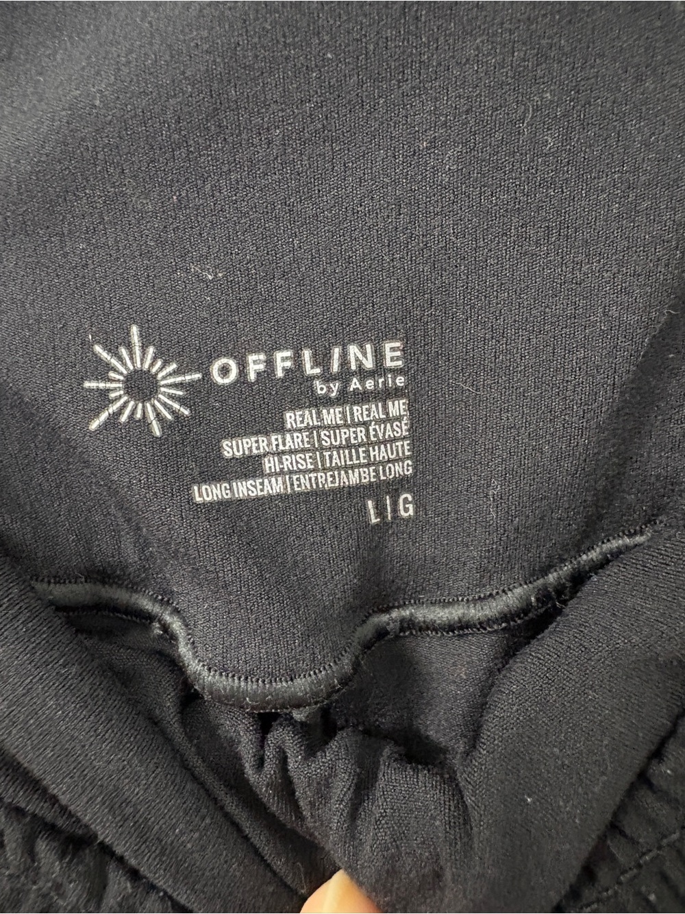 Offline by Aerie Black Real Me Super Flare Hi-Rise Legging Size Large Long - Picture 4 of 6